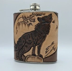 Nerezová placatka v kůži - vlk