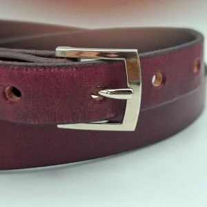 Kožený opasek bordó, š: 2 cm